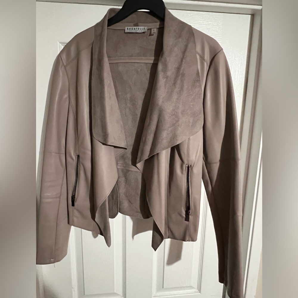 Bagatelle collection faux leather/lined faux suede jacket
